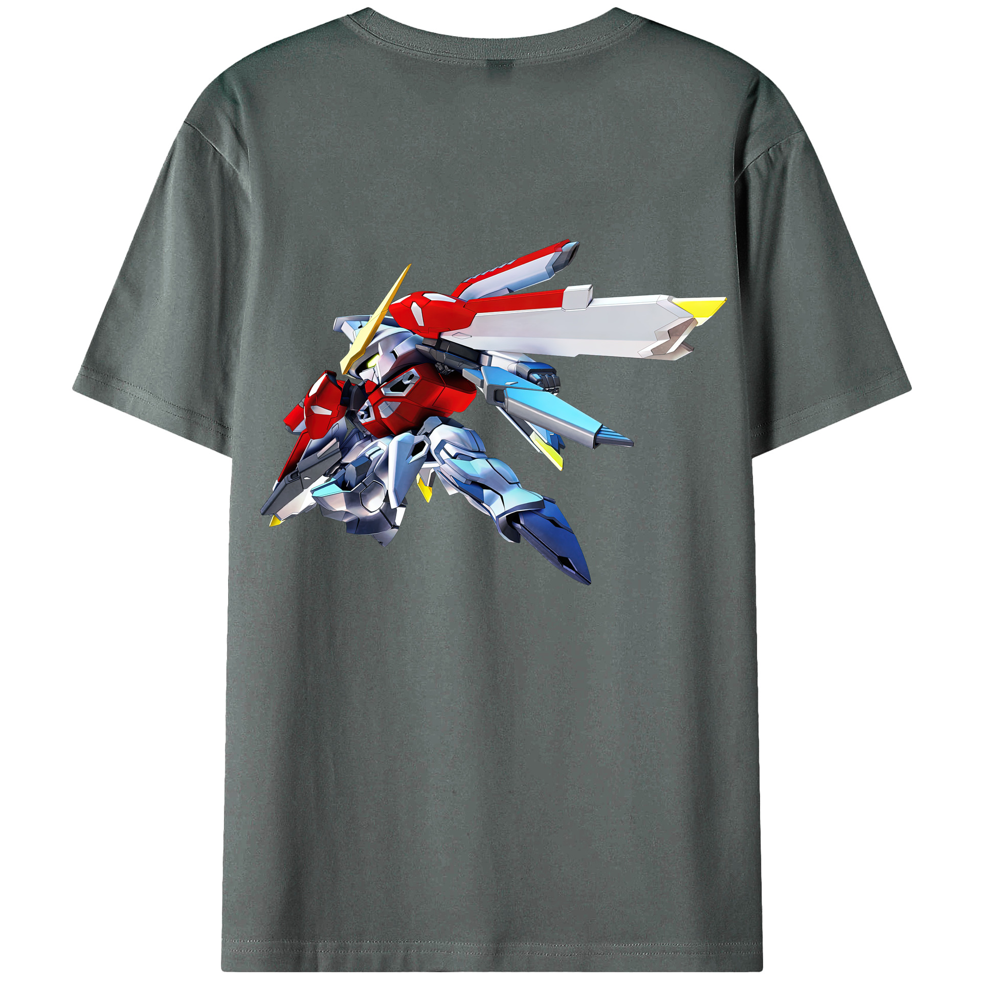 （画像用） 機動戦士ガンダム Mobile Suit Gundam 綿100％ メンズ半袖Tシャツ（バックプリント） 通気性